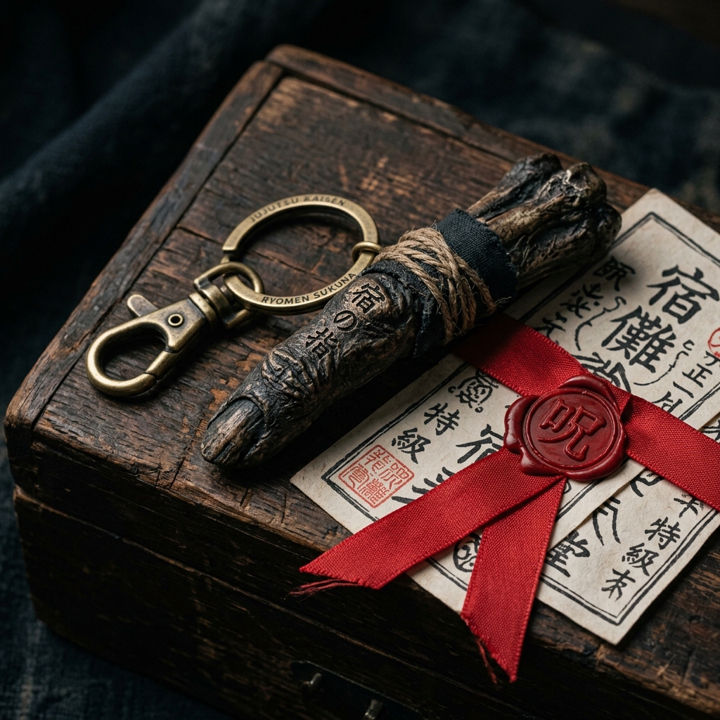 Ryomen Sukuna Cursed Finger Solid Brass Metal Keychain