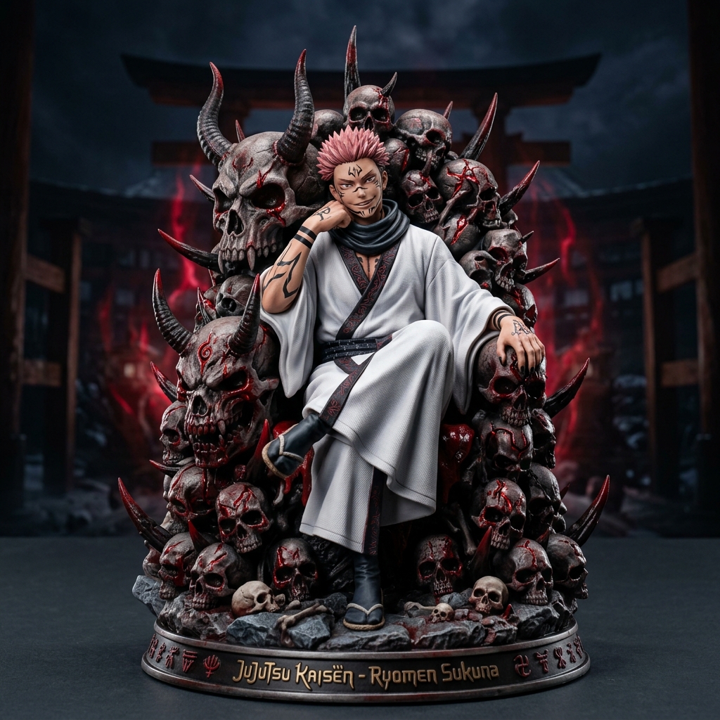 Ryomen Sukuna King of Curses Skull Throne Statue